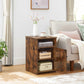 Rustic Brown Bedside Table with Open Compartment FredCo