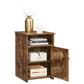 Rustic Brown Bedside Table with Open Compartment FredCo