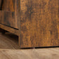 Rustic Brown Bedside Table with Open Compartment FredCo