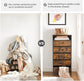Rustic Brown Chest of Drawers with Shelf FredCo