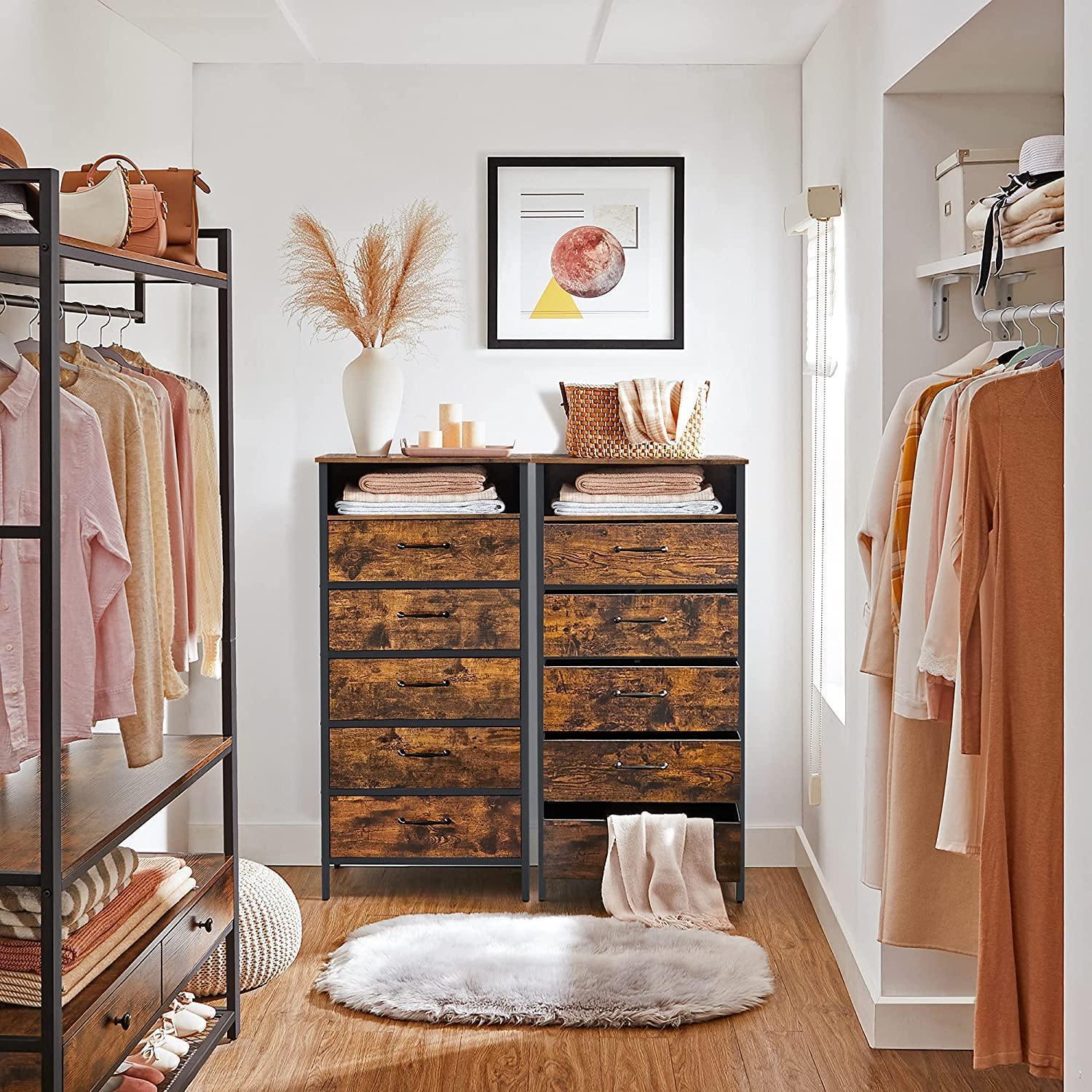 Rustic Brown Chest of Drawers with Shelf FredCo
