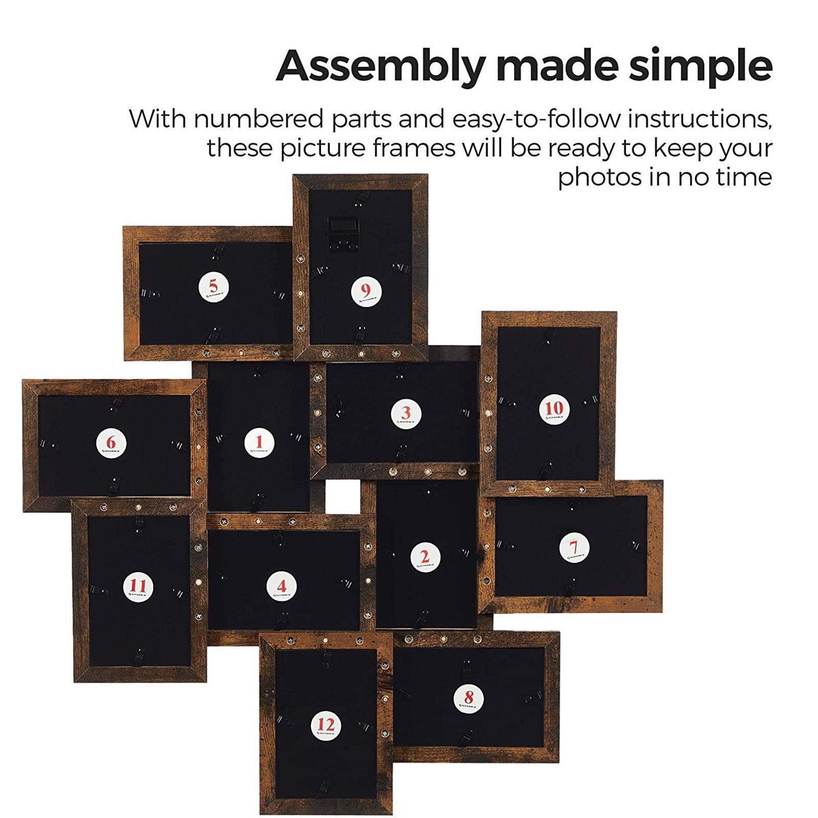 Rustic Brown Collage Picture Frames for 12 Photos FredCo