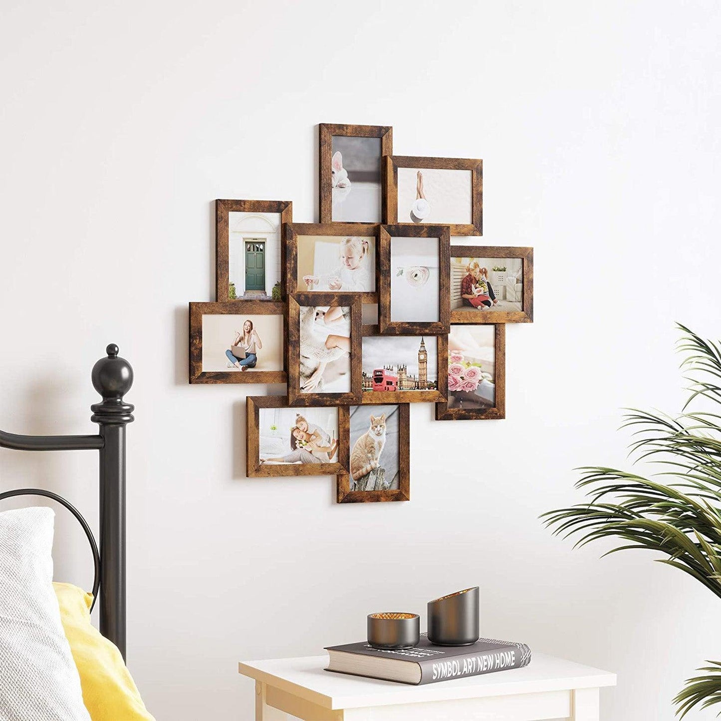 Rustic Brown Collage Picture Frames for 12 Photos FredCo