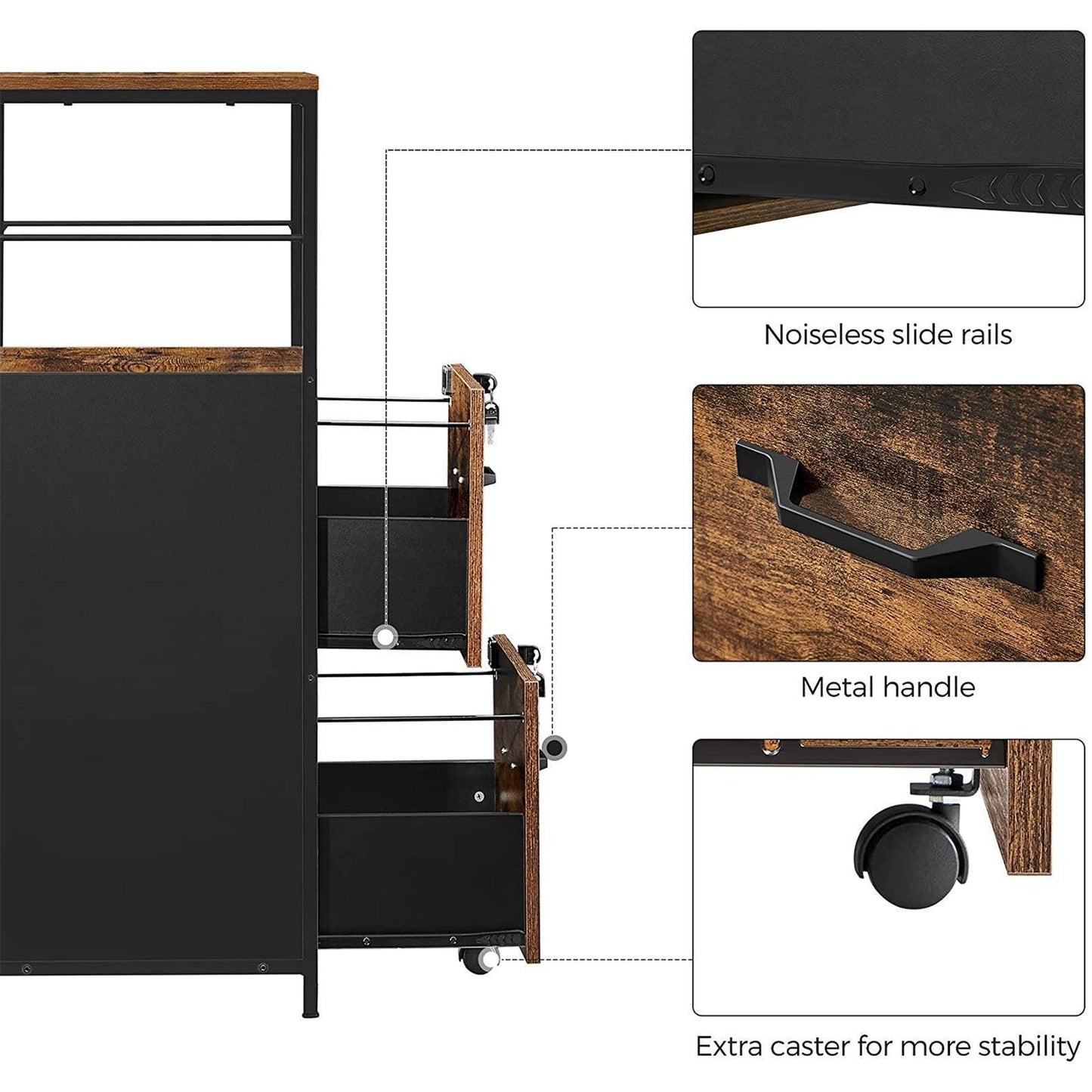 Rustic Brown Filing Cabinet with 2 Drawers FredCo