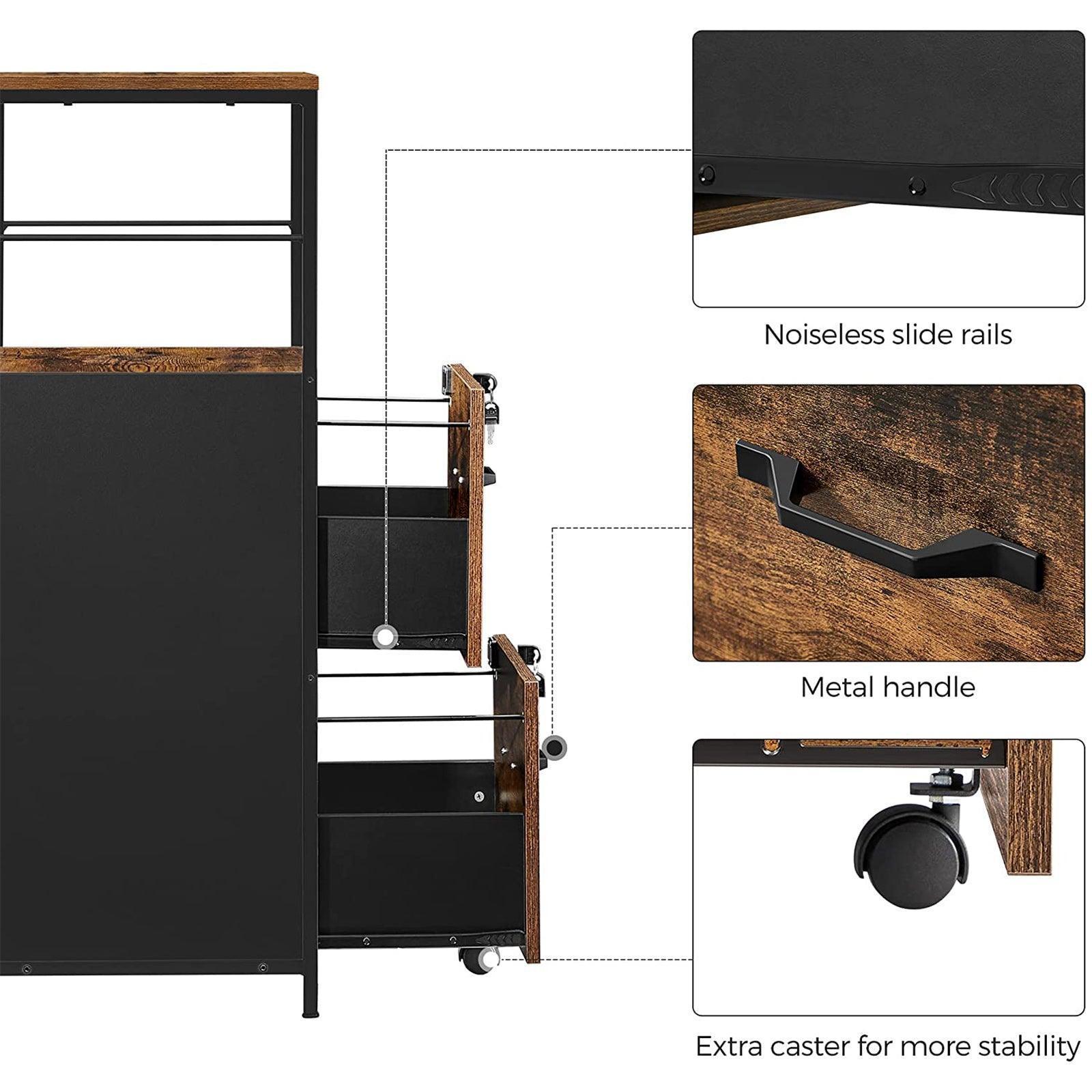 Rustic Brown Filing Cabinet with 2 Drawers FredCo