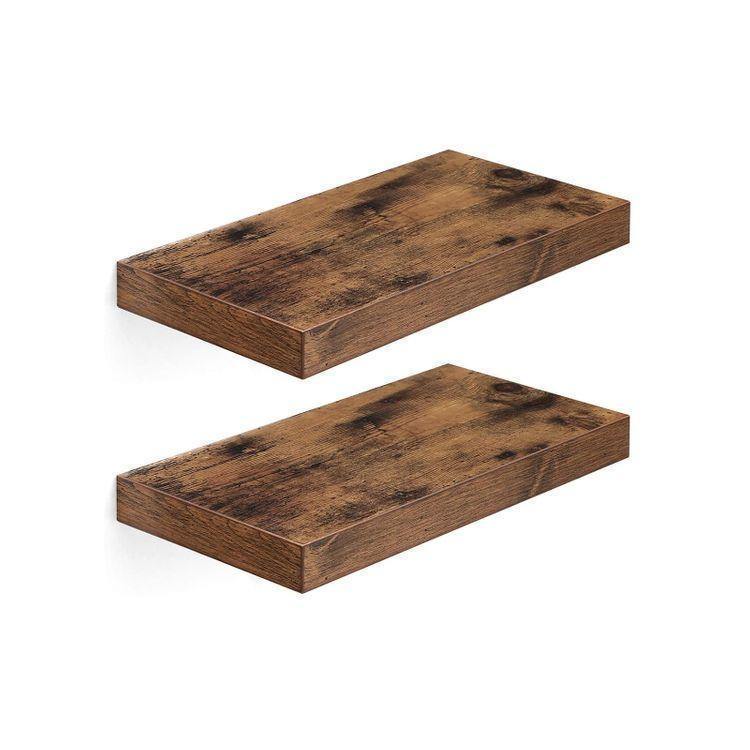 Rustic Brown Floating Shelves FredCo