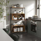 Rustic Brown Free-Standing Bookcase with Metal Frame FredCo