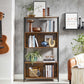 Rustic Brown Free-Standing Bookcase with Metal Frame FredCo