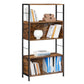 Rustic Brown Free-Standing Bookcase with Metal Frame FredCo