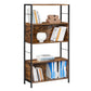 Rustic Brown Free-Standing Bookcase with Metal Frame FredCo