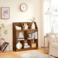 Rustic Brown Free Standing Wooden Bookcase Organizer FredCo