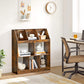 Rustic Brown Free Standing Wooden Bookcase Organizer FredCo