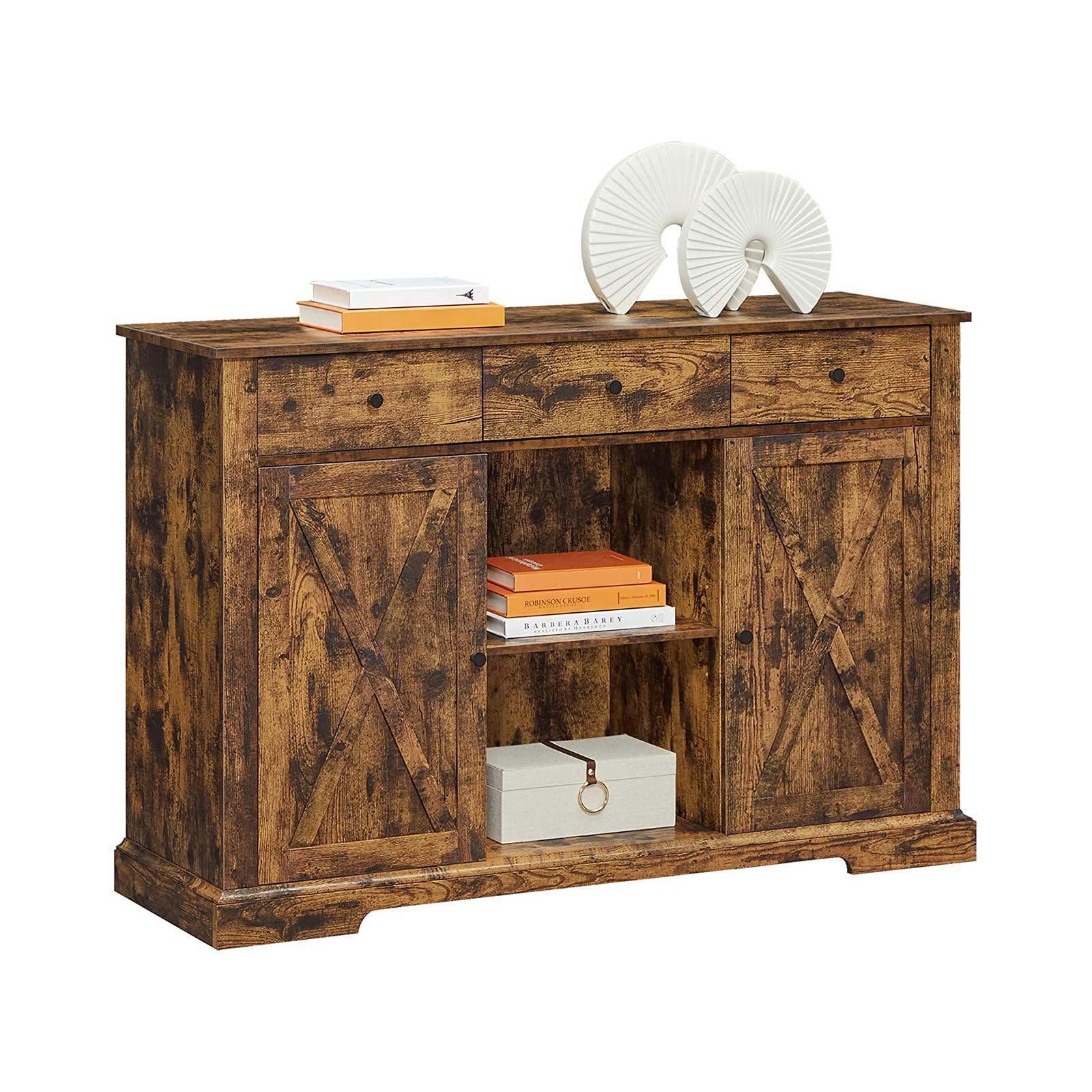 Rustic Brown Freestanding Storage Cupboard with Drawers FredCo