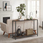 Rustic Brown Long Sofa Table with Shelf FredCo