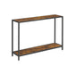 Rustic Brown Long Sofa Table with Shelf FredCo