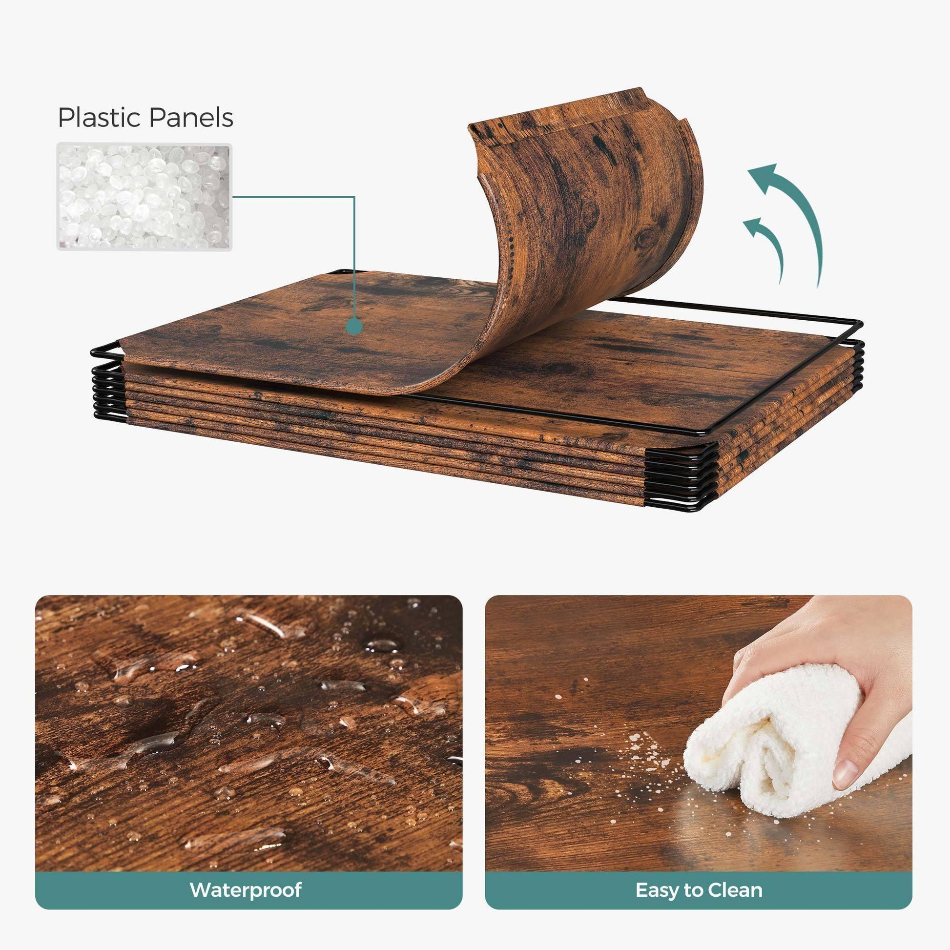 Rustic Brown Plasitc Cube Storage for Shoes FredCo