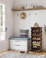 Rustic Brown Plastic Shoe Storage Organizer Units FredCo