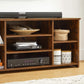 Rustic Brown TV Table Unit with Adjustable Shelves FredCo