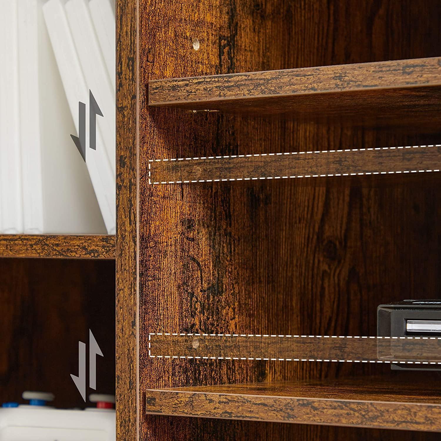 Rustic Brown TV Table Unit with Adjustable Shelves FredCo