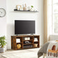 Rustic Brown TV Table Unit with Adjustable Shelves FredCo