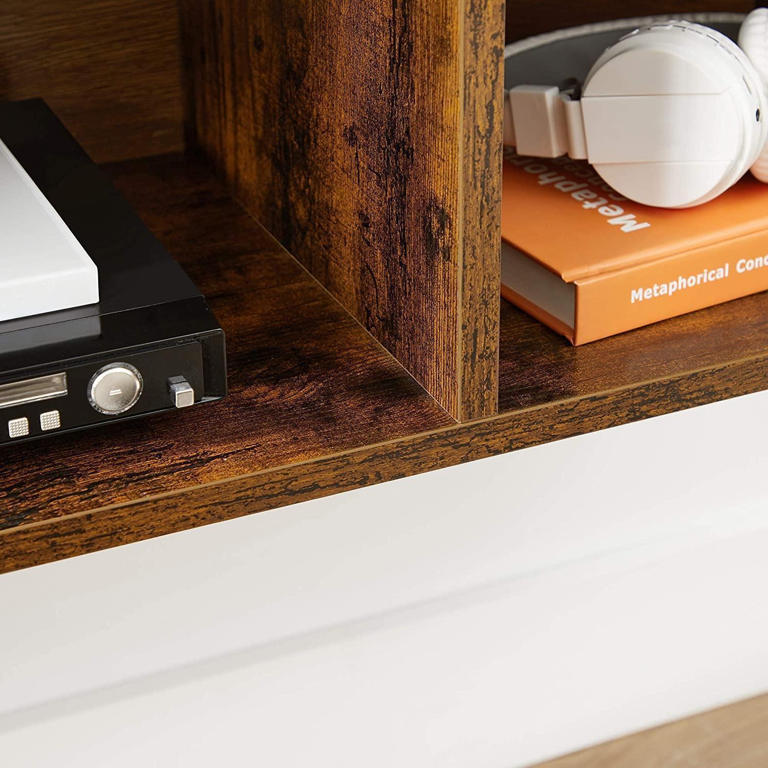 Rustic Brown Wall-Mounted Floating TV Console FredCo