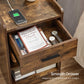 Rustic Brown Wooden Side Table with Drawer FredCo
