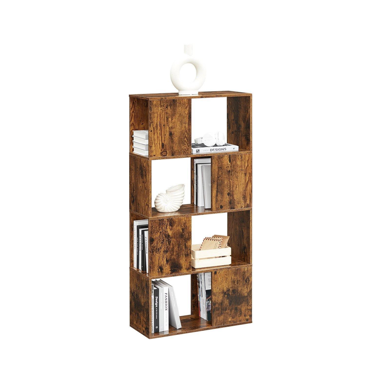 Rustic Brown Zigzag Bookcase FredCo