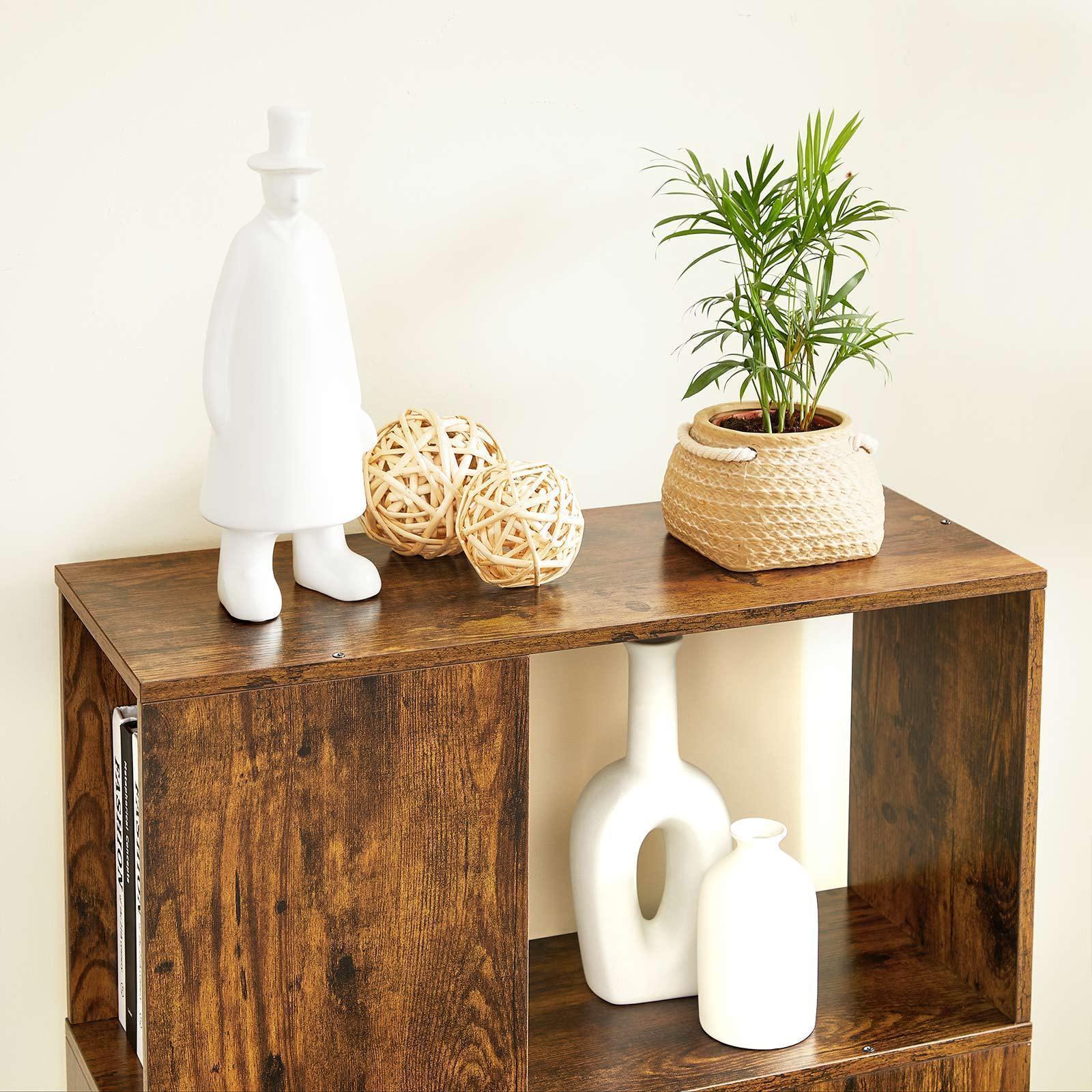 Rustic Brown Zigzag Bookcase FredCo