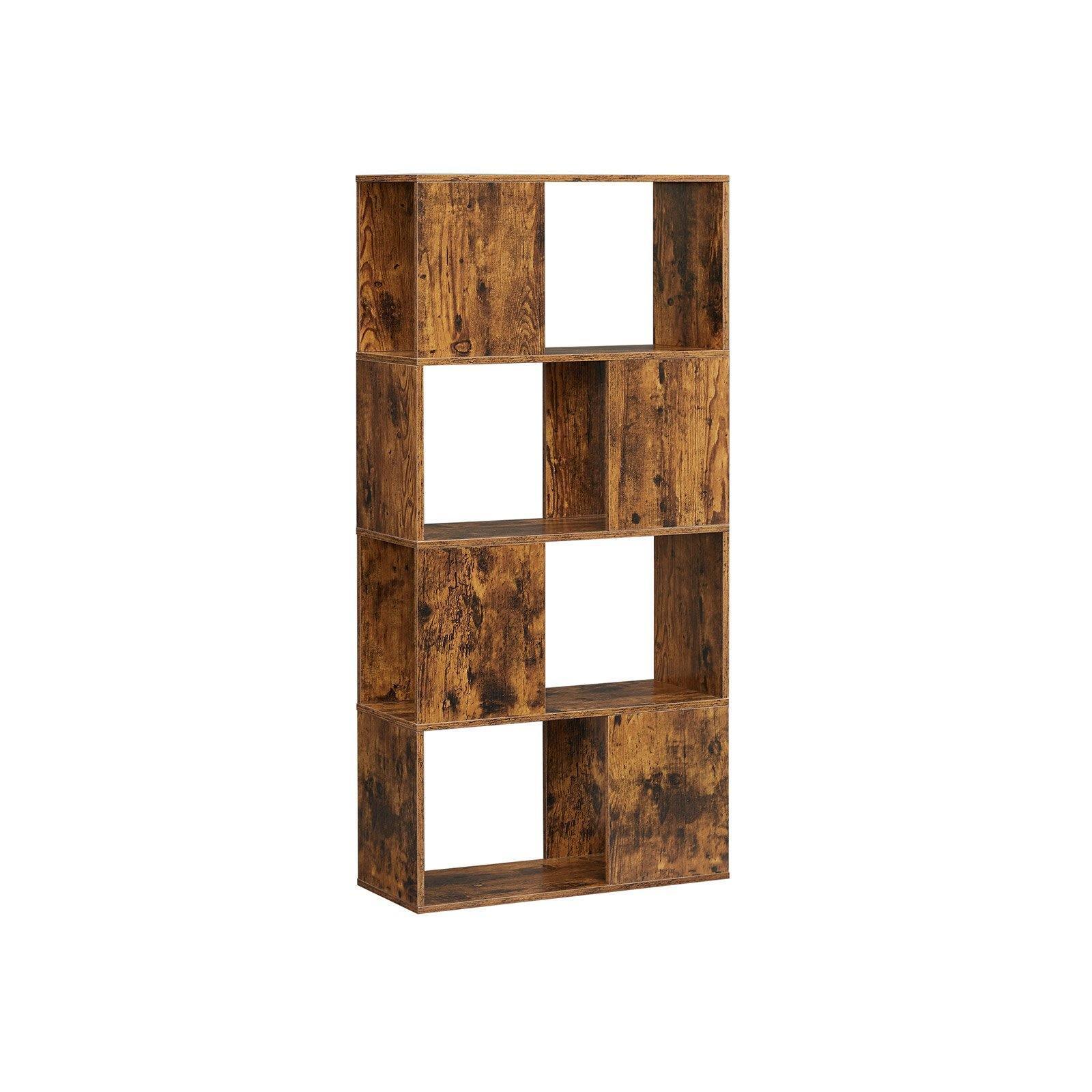 Rustic Brown Zigzag Bookcase FredCo