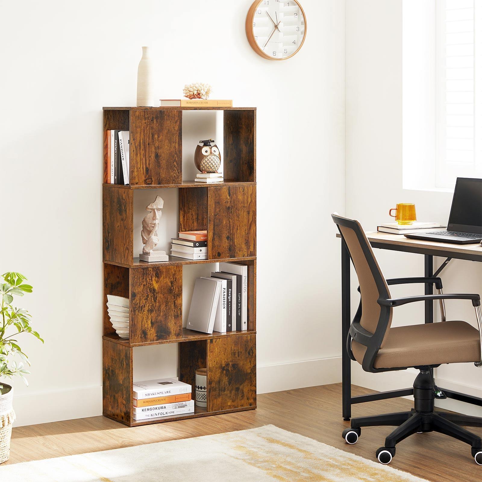 Rustic Brown Zigzag Bookcase FredCo