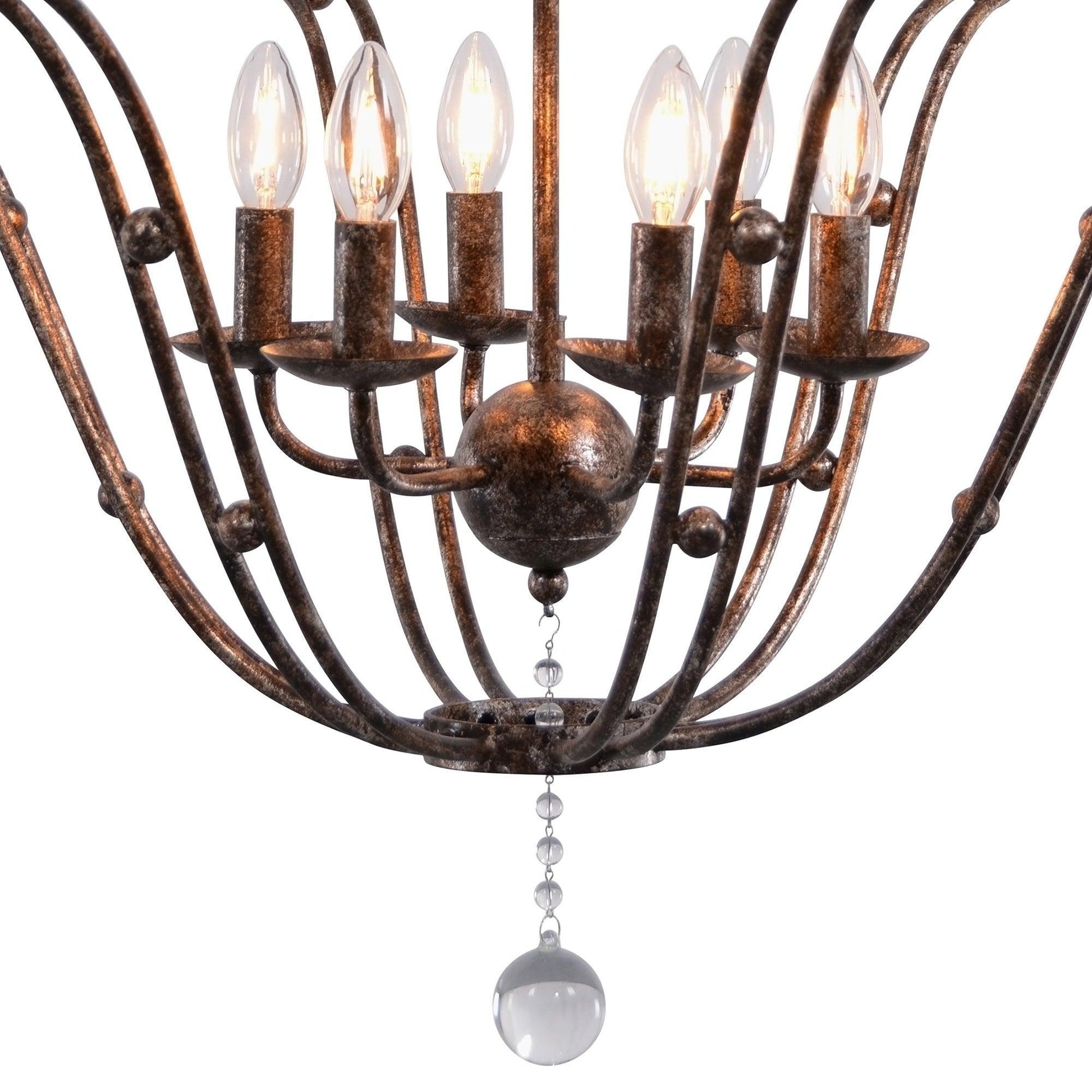 Rustic Metal Chandelier ZD6451-6OBS FredCo
