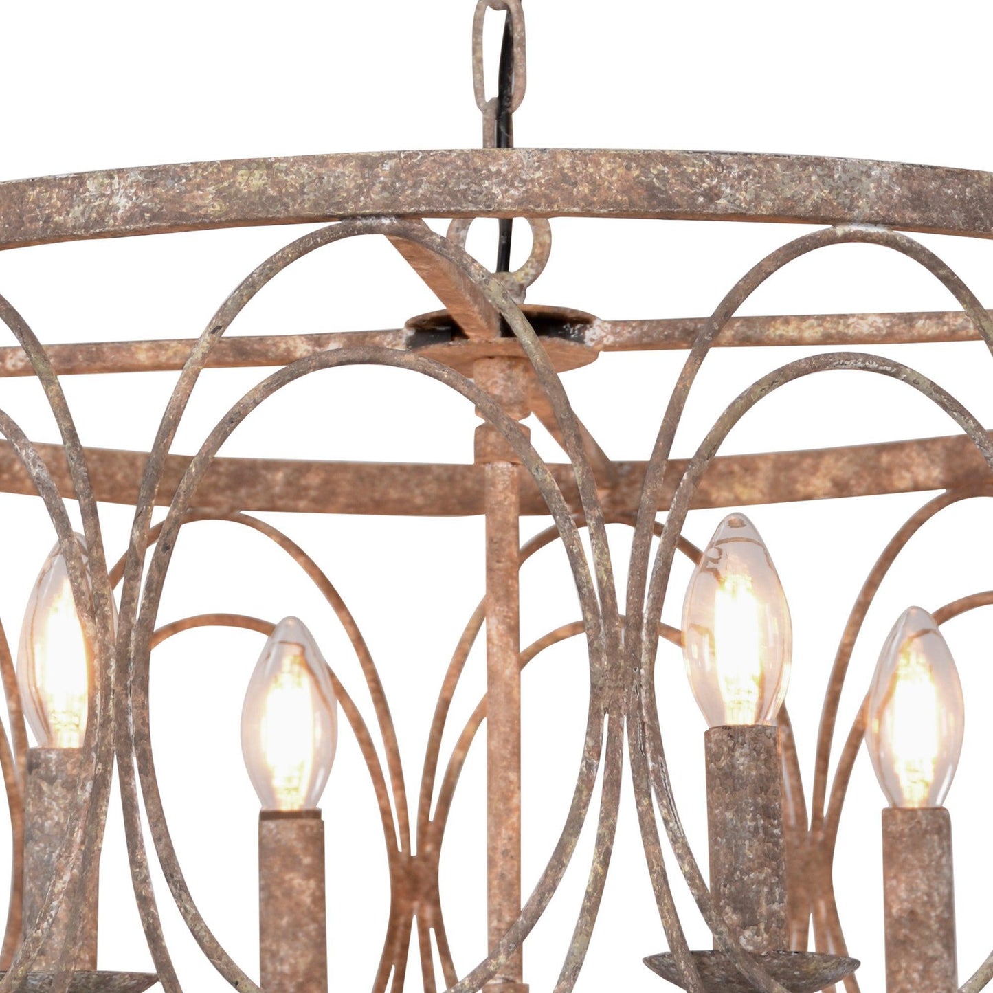Rustic Metal Drum Chandelier ZD6476-4RAR FredCo