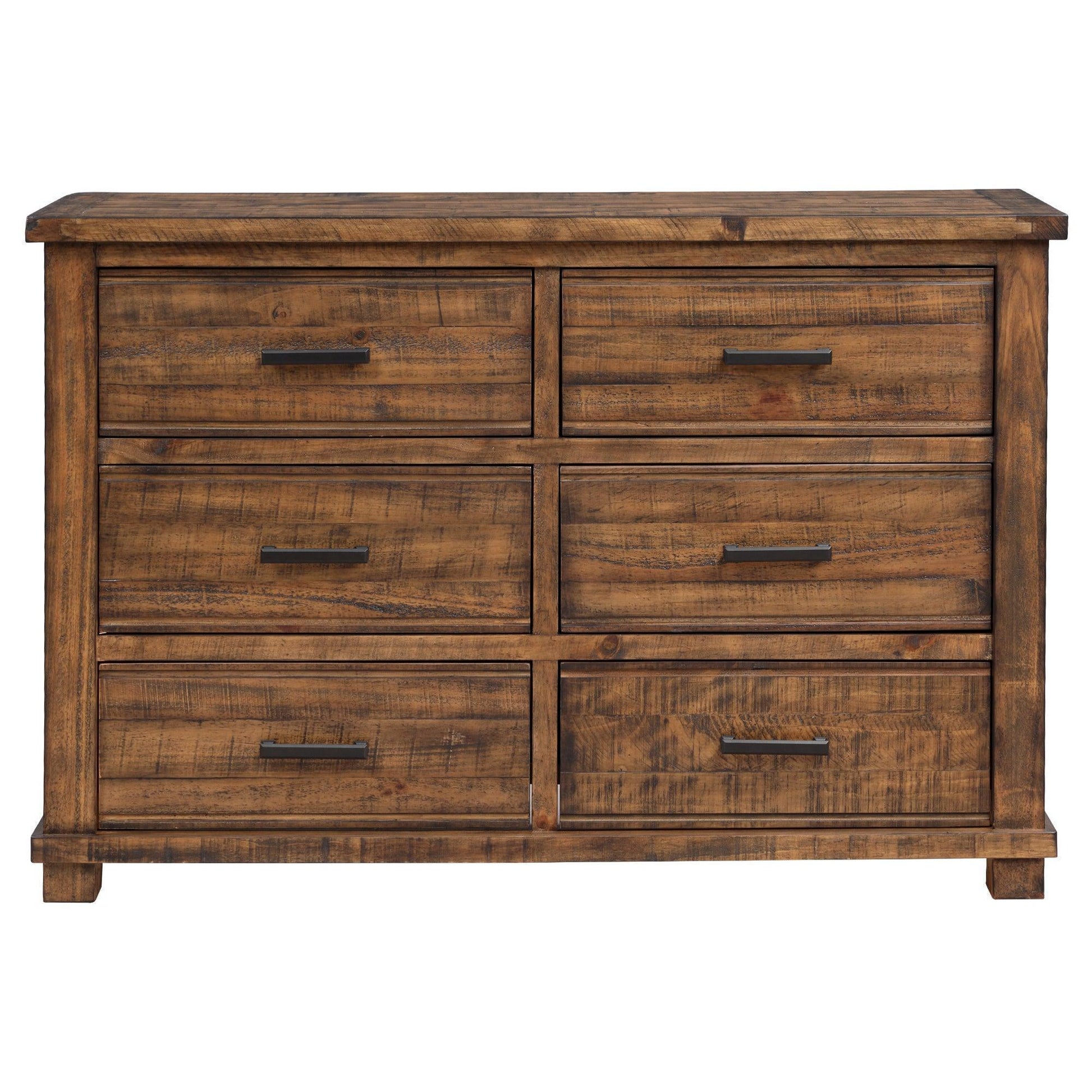 Rustic Reclaimed Solid Wood Framhouse 6 Drawers Wider Dresser WF197199AAD FredCo