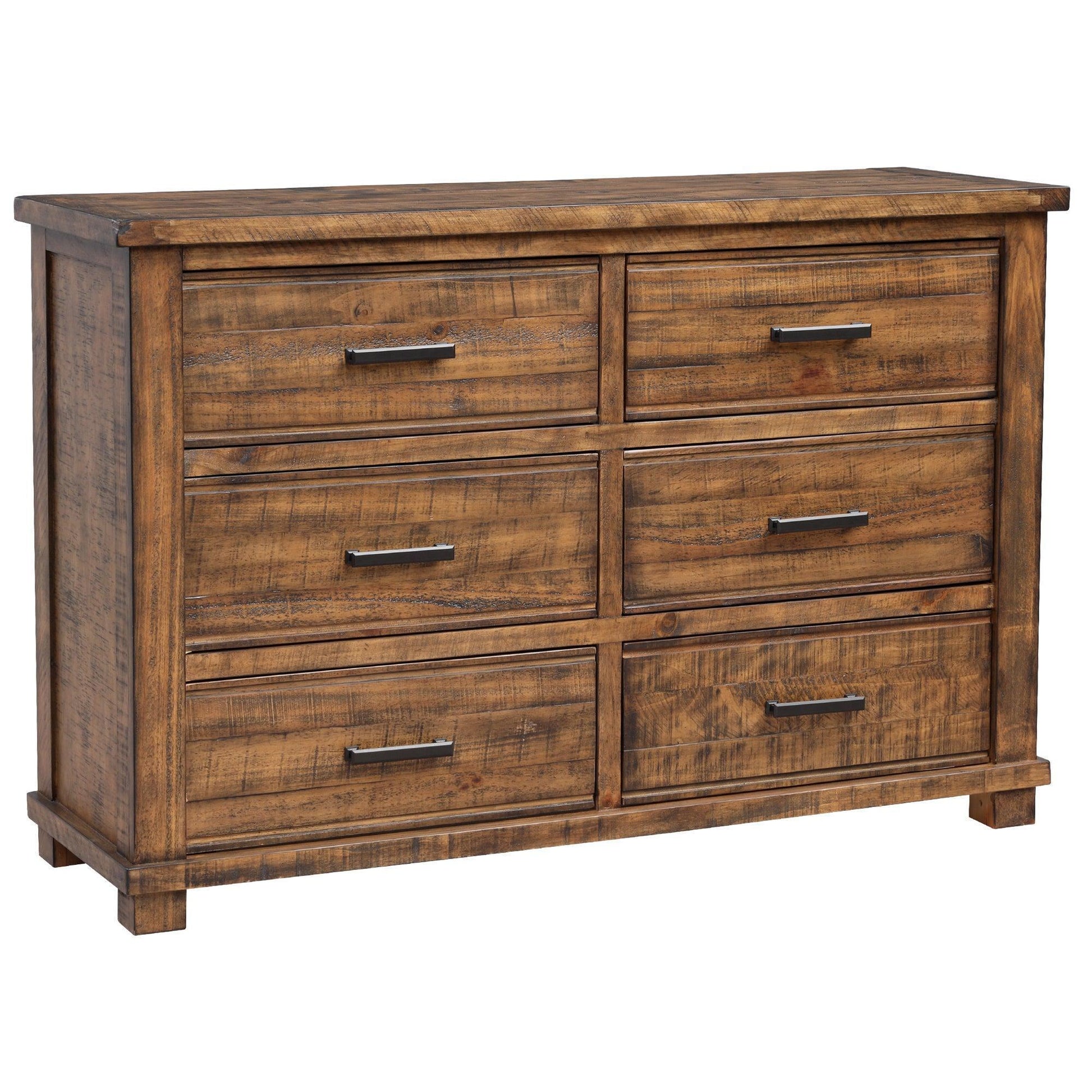 Rustic Reclaimed Solid Wood Framhouse 6 Drawers Wider Dresser WF197199AAD FredCo