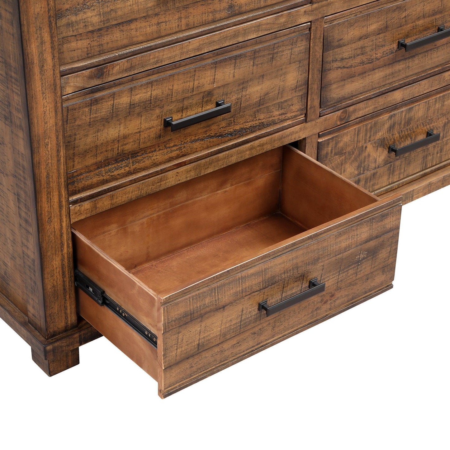 Rustic Reclaimed Solid Wood Framhouse 6 Drawers Wider Dresser WF197199AAD FredCo