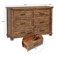 Rustic Reclaimed Solid Wood Framhouse 6 Drawers Wider Dresser WF197199AAD FredCo