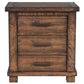 Rustic Three Drawer Reclaimed Solid Wood Framhouse Nightstand WF197196AAD FredCo