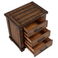 Rustic Three Drawer Reclaimed Solid Wood Framhouse Nightstand WF197196AAD FredCo