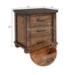 Rustic Three Drawer Reclaimed Solid Wood Framhouse Nightstand WF197196AAD FredCo