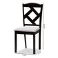 Ruth Modern and Contemporary Grey Fabric Upholstered and Espresso Brown Finished Dining Chair Set FredCo