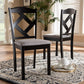 Ruth Modern and Contemporary Grey Fabric Upholstered and Espresso Brown Finished Dining Chair Set FredCo