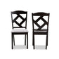 Ruth Modern and Contemporary Grey Fabric Upholstered and Espresso Brown Finished Dining Chair Set FredCo