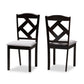 Ruth Modern and Contemporary Grey Fabric Upholstered and Espresso Brown Finished Dining Chair Set FredCo