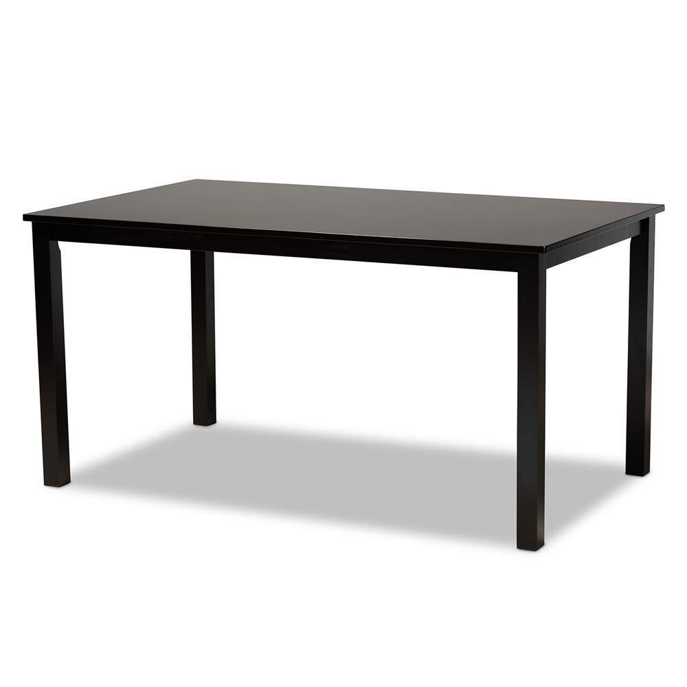 Ruth Sand Fabric Upholstered and Dark Brown Finished Wood 7-Piece Dining Set FredCo