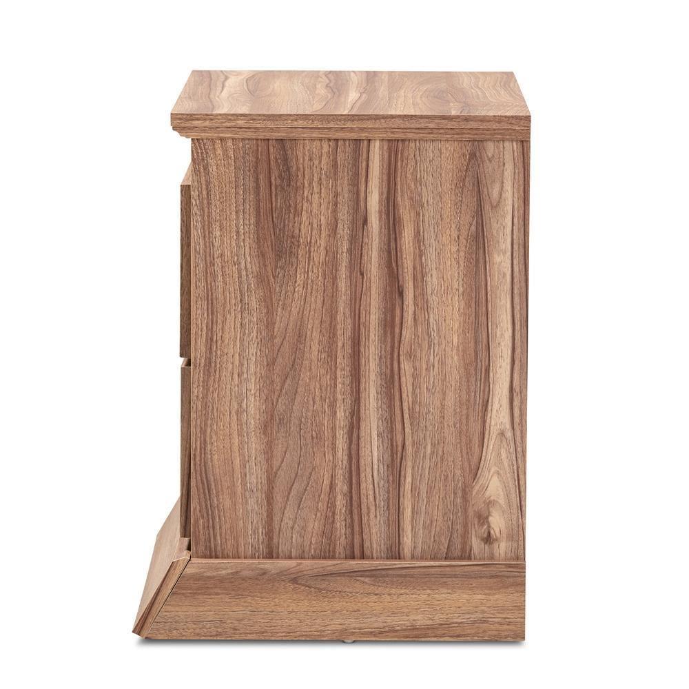 Ryker Modern and Contemporary Oak Finished 2-Drawer Wood Nightstand FredCo