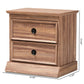 Ryker Modern and Contemporary Oak Finished 2-Drawer Wood Nightstand FredCo