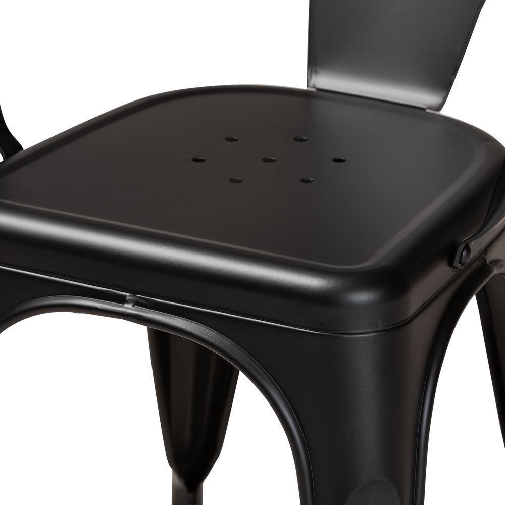 Ryland Modern Industrial Black Finished Metal 4-Piece Dining Chair Set FredCo