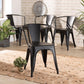 Ryland Modern Industrial Black Finished Metal 4-Piece Dining Chair Set FredCo