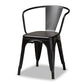 Ryland Modern Industrial Black Finished Metal 4-Piece Dining Chair Set FredCo