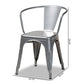 Ryland Modern Industrial Grey Finished Metal 4-Piece Dining Chair Set FredCo